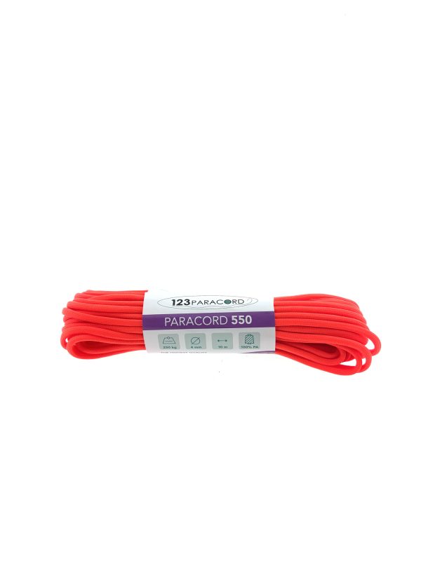 Paracord 550 type III Oranje Neon - 10 mtr Paracord 550 tipo III Arancione Neon - 10 mtr
